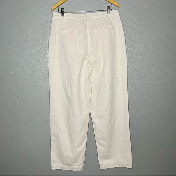 Free People Ivory Cream Straight Leg Pant Size 12 - Picture 2 of 6